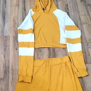Womens crop hoodie and pants set